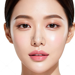 【标题】精致妆容女性肖像特写