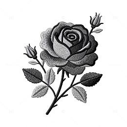 素描玫瑰花刺绣图案