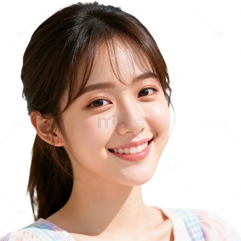 清新少女微笑特写写真