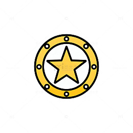 卡通风格五角星圆形图案