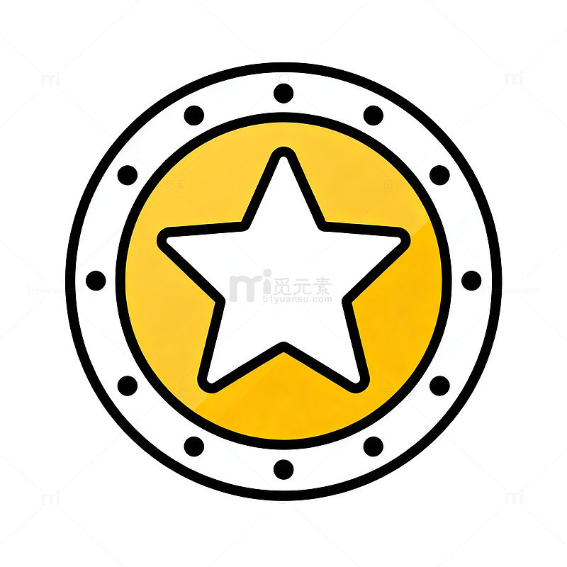 简约星形徽章图案设计
