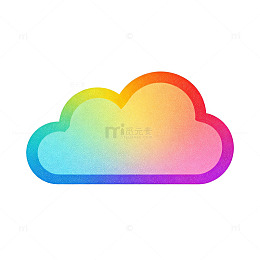 彩虹色云彩图标设计元素