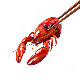 筷子夹龙虾美食