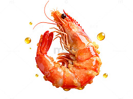 美食插画鲜虾料理艺术图片