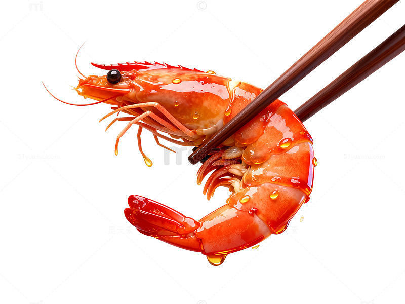 筷子夹虾美食