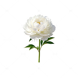白色牡丹花矢量图素材