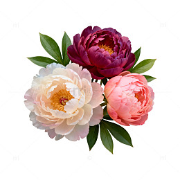 绚丽牡丹花卉插画设计素材