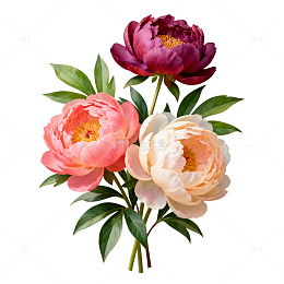 花卉插画芍药盛开