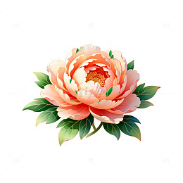 牡丹花手绘插画