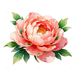 牡丹花卉插画设计元素