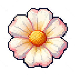 像素风花朵插画装饰图案素材