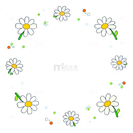 卡通雏菊边框插画
