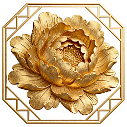 金色牡丹装饰画艺术挂画