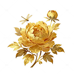 金色牡丹花开富贵