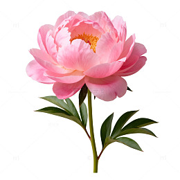 粉色芍药花矢量图