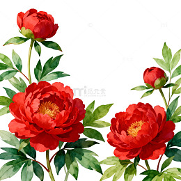 牡丹花插画设计素材