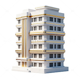 现代风格高层建筑设计模型