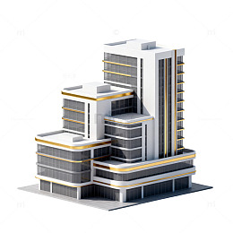 现代建筑三维模型渲染设计