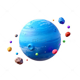 卡通太阳系行星组合设计素材