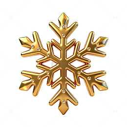 金色雪花装饰品设计图