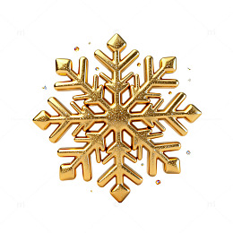 金色雪花装饰图案设计元素