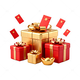 喜庆节日礼品盒装饰素材