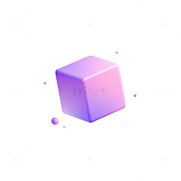 渐变紫立方体创意图标设计