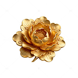 金色盛开花卉装饰