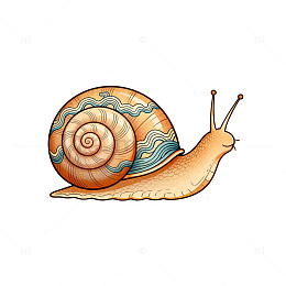 卡通蜗牛插画设计元素
