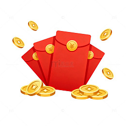 卡通红包金币设计元素