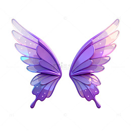 梦幻色彩翅膀插画设计素材