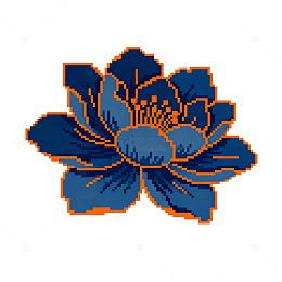 像素艺术花朵插画