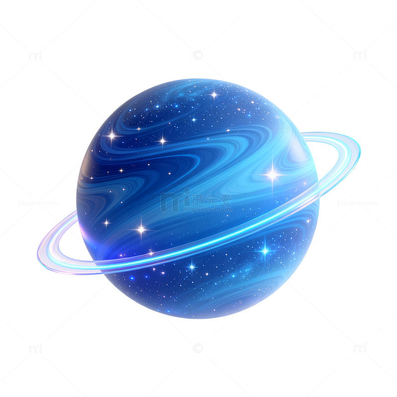 蓝色星球科幻插画