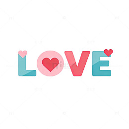 卡通爱心LOVE图案设计素材
