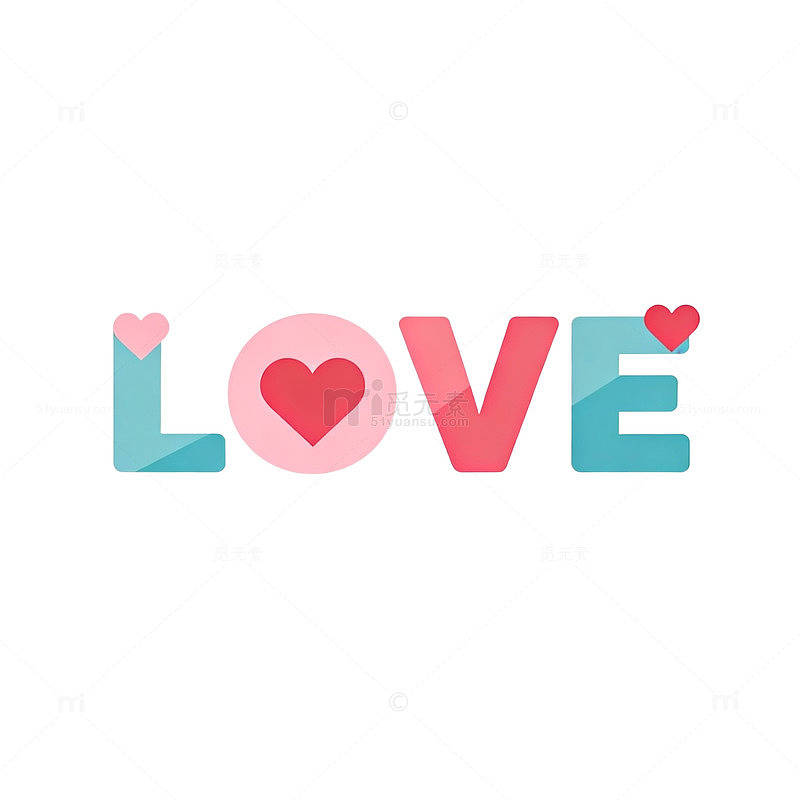 卡通爱心LOVE图案设计素材