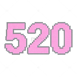 像素风520数字图案设计素材