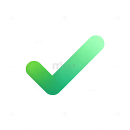 渐变绿勾号标志设计图标