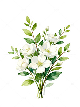 水彩花卉植物插画