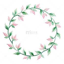 手绘花环清新插画