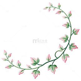 水彩藤蔓花卉装饰图案