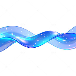 梦幻蓝色波浪光效矢量图