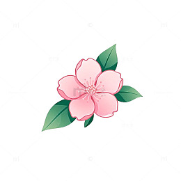 卡通风格粉色花朵矢量图案设计素材