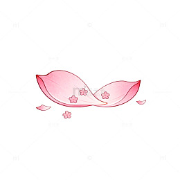 樱花叶片手绘插画