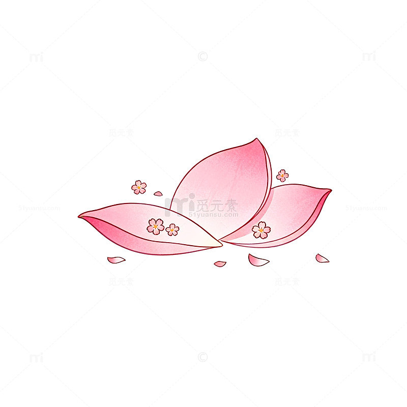 粉色樱花花瓣插画设计素材