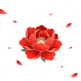 牡丹花卉图案设计素材