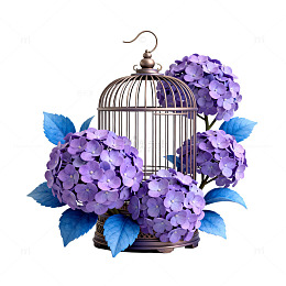 鸟笼绣球花装饰
