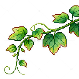 像素风格植物插画