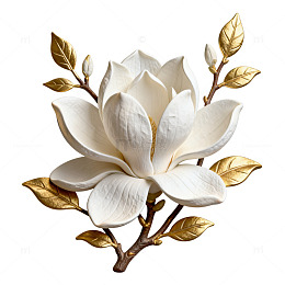 优雅白玉兰花装饰画
