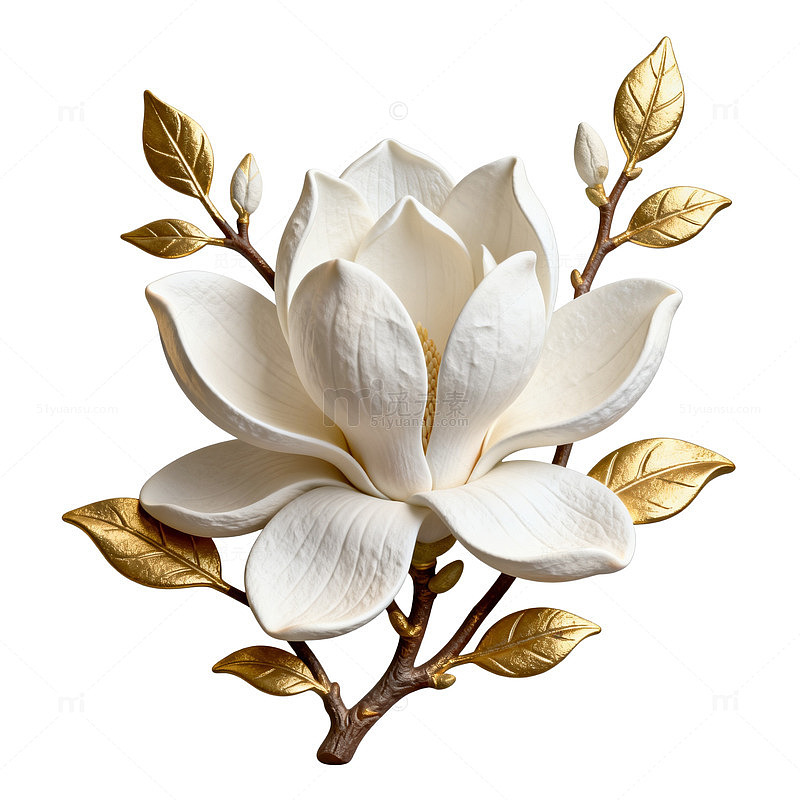 优雅白玉兰花装饰画