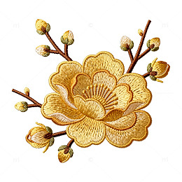 刺绣风格花朵装饰图案